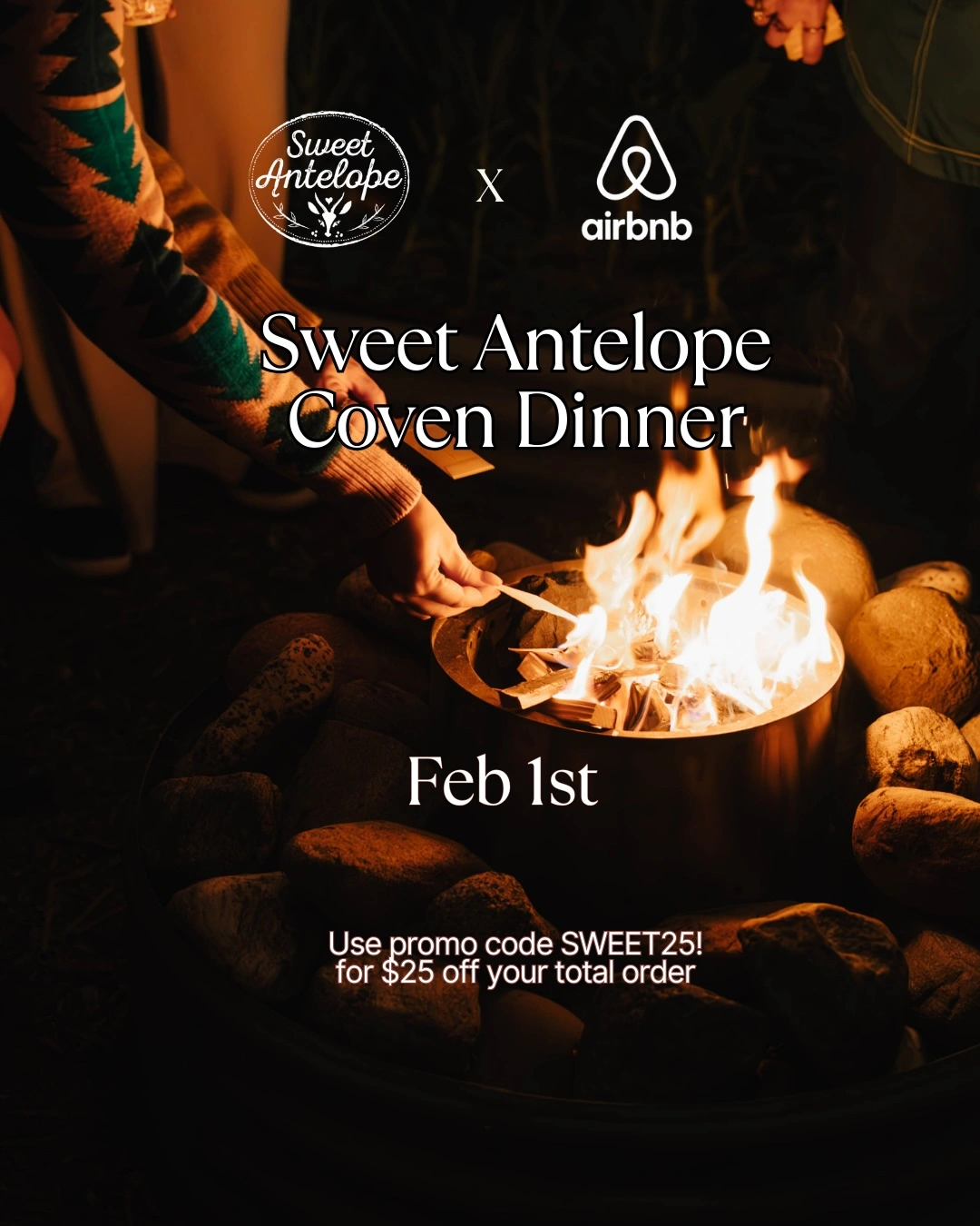Sweet Antelope Snow Moon Dinner poster for West Adams (address provided upon ticket purchase)